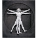 Vitruvian Man Wall Sculpture in Two-Tone Antique Stone