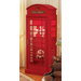 British Telephone Booth Display Cabinet in Rich Crimson