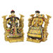2-Piece Chinese Emperor and Empress on Dragon Throne Statue Set