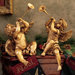 2-Piece Trumpeting Angels Statue Set in Faux Gold