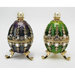 Bogdana Faberge-Style Enameled Valentina and Veronika Egg Set