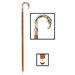 Elephant Polished Brass Curved Handle Walking Stick