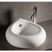 Isabella Teardrop Vessel Sink with Overflow and Center Drain in White