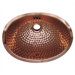 Decorative Undermount Oval Ball Pein Hammered Textured Basin in Polished Copper