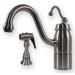 Beluga One Handle Single Hole Kitchen Faucet with Curved Handle and Side Spray