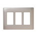 Three Gang Decorator Screwless Wall Plate in Brushed nickel