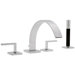 Modern Double Handle Deck Mount Roman Tub Faucet with Handshower