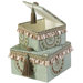 Fortune Square Boxes with Braid, Tassel and Button Knot (Set of 2)