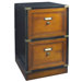 Campaign File Cabinet in Black and Distressed Honey