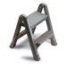 2-Step Folding Plastic Step Stool in Gray