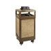 Aspen Series Hinge Steel Top Receptacle with Weather Urn in Brown