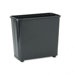 Fire-Safe Wastebasket, Rectangular, Steel, 7.5gal, Black