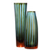 Small Strip Vase in Cyan Blue and Orange