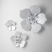 Small Violet Wall Flower in Oyster Silver