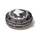 Victorian Cameo Round Dog Bed in Ivory Black / White