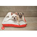 Safari Serengeti Rectangular Dog Bed in Splashed White / Lust
