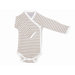 Nature's Nursery Long Sleeve Side Snap Babybody Baby Clothing in Tan Stripes