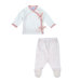 Hello Goodbye Print Side Tie Layette Set