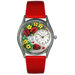 Women's Ladybugs Red Leather and Silvertone Watch in Silver