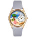 Women's Palm Tree Baby Blue Leather and Gold Tone Watch