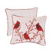 Holiday Cardinal and Holly Corded Accent Pillow