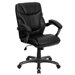 Leather Executive Chair with Gun Metal Base and Thick Padded Arms