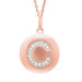 Round Initial C Pendant in Rose Gold