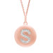 Round Initial S Pendant in Rose Gold