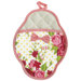 Spring Floral Red Scalloped Pot Mitt