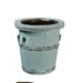 Asian Antique Chinese-Inspired Wooden Bucket in Distressed Aqua