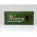 Distressed Wooden Panel with Winery Art