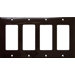 4 Gang Decorator / GFCI Lexan Wall Plates in Brown