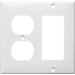 2 Gang 1 GFCI 1 Duplex Lexan Wall Plates in White