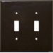 2 Gang Midsize Lexan Wall Plates for Toggle Switch in Brown
