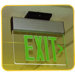 Surface Mount Edge Lit Double Sided Face Plate LED Exit Sign with Green on Clear Panel