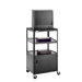 Pixmate 25" x 30" Shelf Adjustable Television Cart With Cabinet [54" Height]
