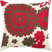 T-3511B 18" Decorative Pillow in Off White / Coral