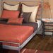 Cali Quilted Reversible Cap Bedding Set in Rust / Brown