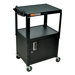 Adjustable Height Cabinet Table with Casters