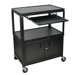 Extra Wide AV Cart with Cabinet and Keyboard Tray