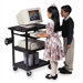Workstation with Fixed and Roll-Out Shelf