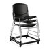 Stacking Chair with Black Plastic Seat and Back