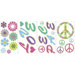 Peace Love Flowers Glow in the Dark Wall Art Kit
