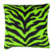 Lime Zebra Square Pillow