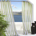 Outdoor D&eacute;cor Escape Outdoor Sheer Stripe Grommet Top Curtain Panel in Green