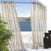 Outdoor D&eacute;cor Escape Outdoor Sheer Stripe Grommet Top Curtain Panel in Khaki