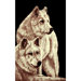 African Adventure 2 Wolves Novelty Rug