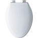 Elongated Solid Plastic Toilet Seat with Easy Clean and Change Hinges