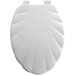 Shell Molded Wood Elongated Toilet Seat in White
