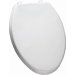 Elongated Solid Plastic Toilet Seat with Top-Tite Hinges